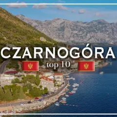 Malownicze wybrzeże Czarnogóry, idealne na wakacje. Zatoka Kotorska z górami w tle i urokliwym miasteczkiem.